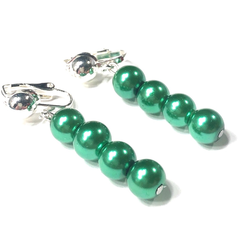 Handmade New Green Clip-On Earrings Women Party Gift St. Patrick’s Day Christmas
